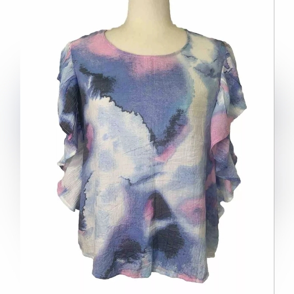 Zac & Rachel Tops - NWT Zac & Rachel Tie Dye Ruffle Top​